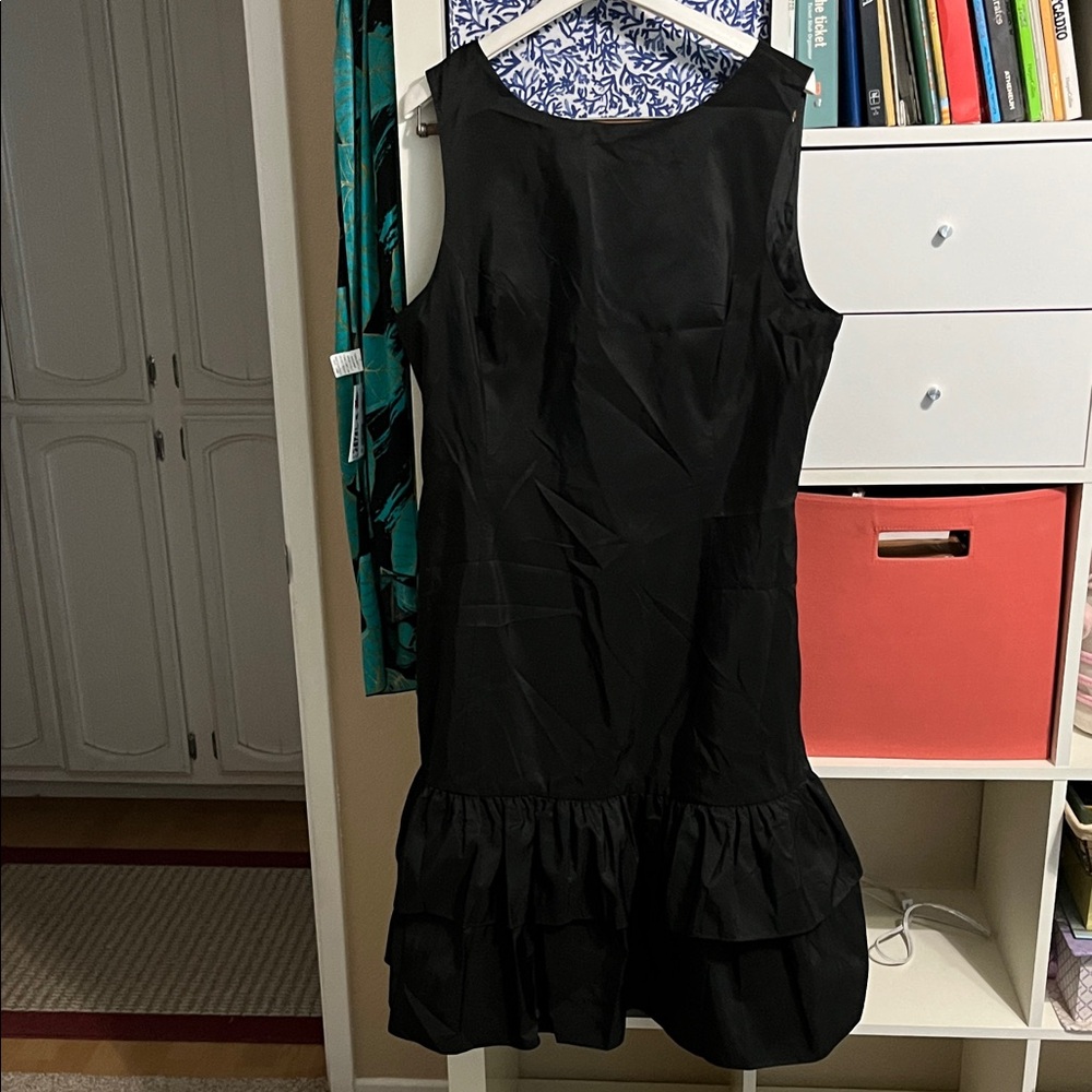 Isaac Mizrahi Black Ruffle Hem Mini Dress